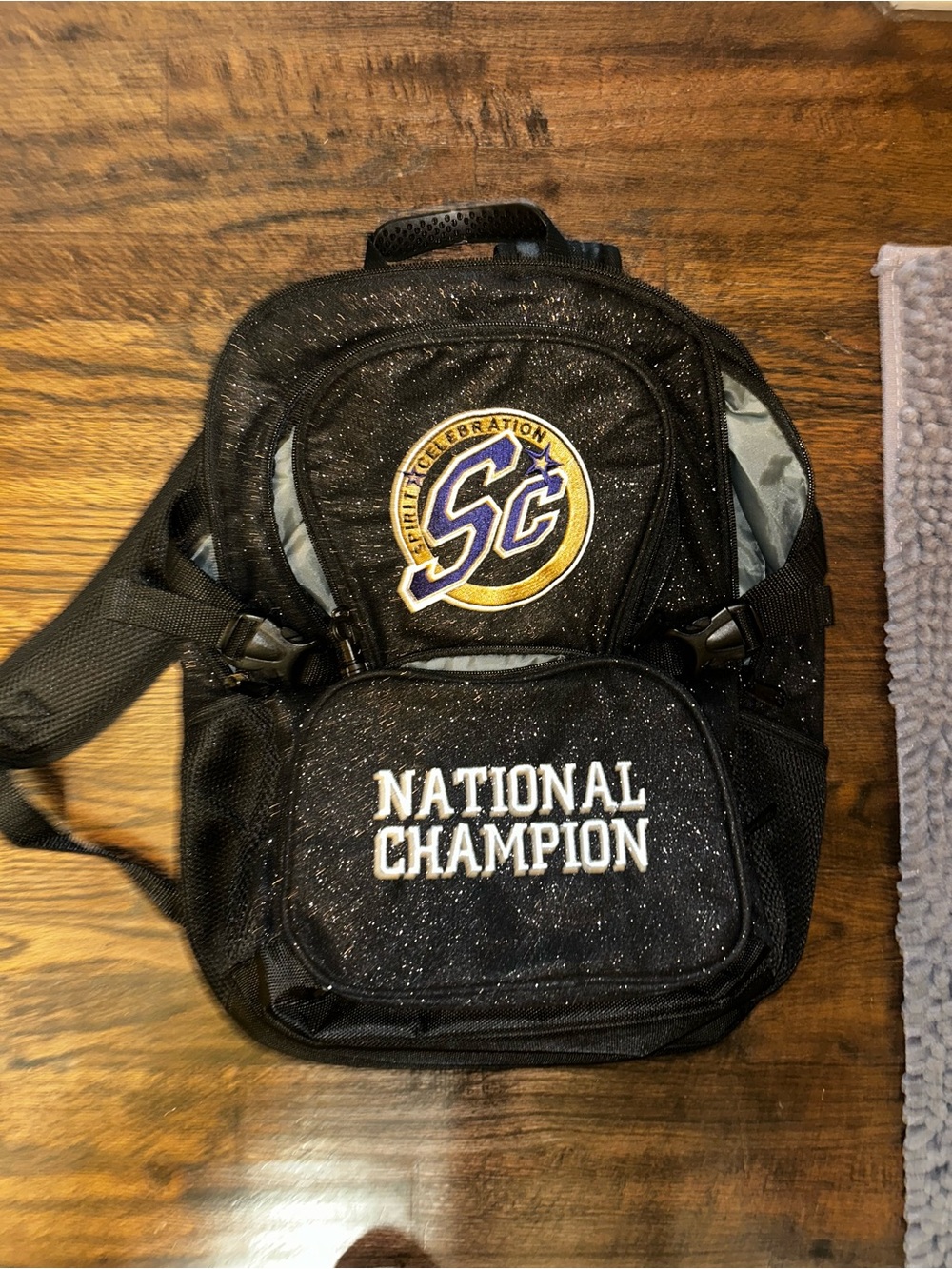 Black "National Champion" Sparkle Backpack